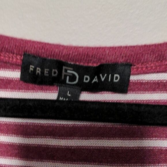 Fred David Red and White Striped Sweater NWT - Picture 3 of 5